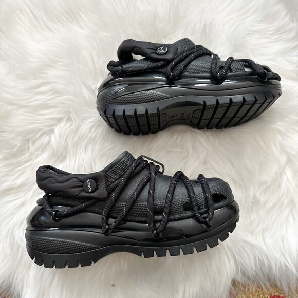 NWOT Rauw Alejandro x Crocs Mega Crush Clog in Black w/ Extra Laces - Picture 3 of 11